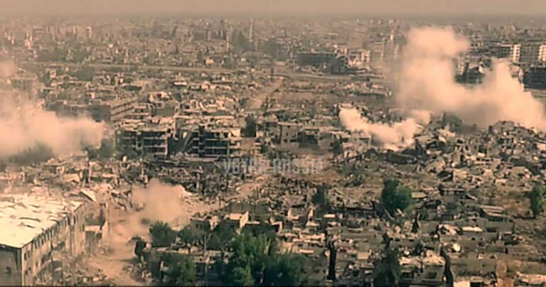 Βίντεο της εμπόλεμης ζώνης και της καταστροφής της Συριάς από ψηλά