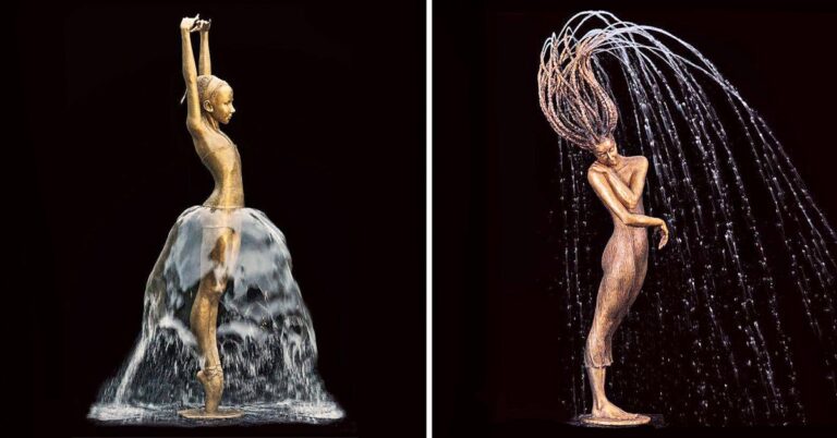 Γλύπτης δημιουργεί πανέμορφα συντριβάνια από χαλκό και νερό!