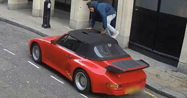 Κλέφτης χρησιμοποιεί μια πολύ καινοτόμο μέθοδο για να κλέψει αυτή την Posrche.