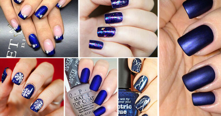 26 εντυπωσιακά μανικιούρ με μπλε μεταλλικό βερνίκι