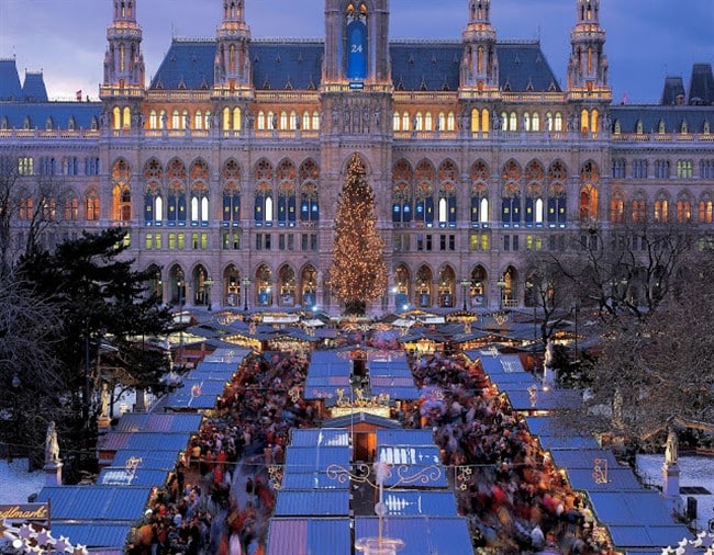 Christmas Market In Front Of The Vienna City Hall C Austrian Tourist Office