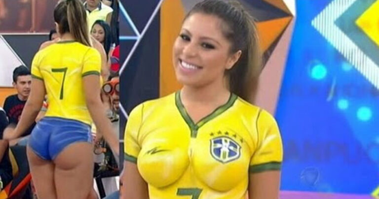 Βραζιλιάνα αποφάσισε να μην φορέσει τίποτα και να εμφανιστεί στα χρώματα της χώρας της!