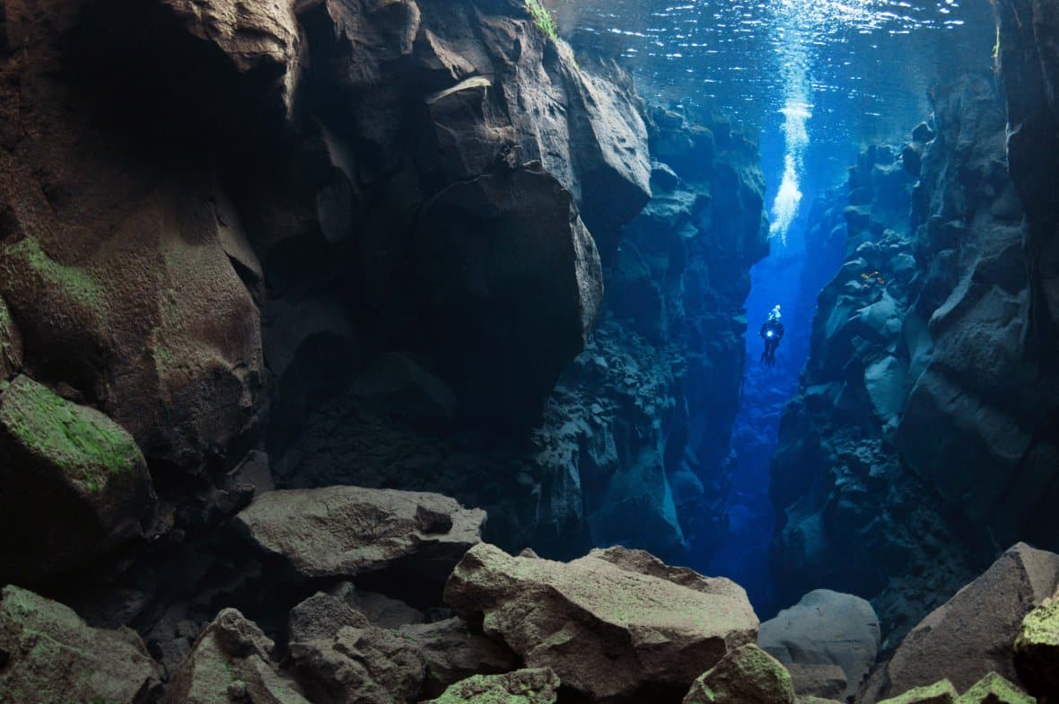 Silfra, Thingvellir lake, Thingvellir National Park, Iceland Model release by photographer