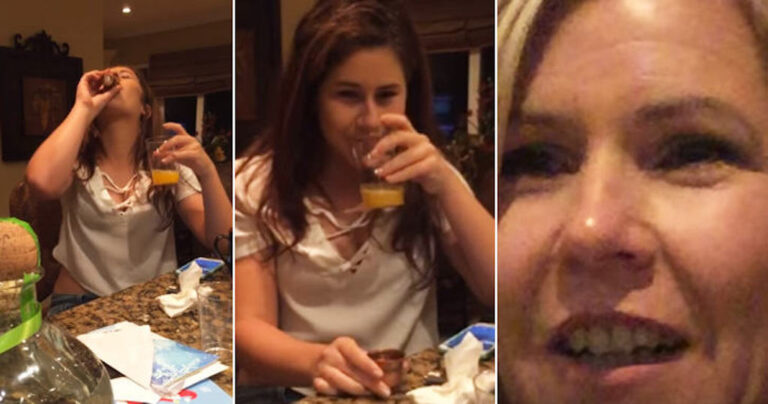 Η έφηβη κόρη πίνει κρυφά σφηνάκια μέσα στο σπίτι. Δείτε τι γίνεται όταν την βλέπει η μάνα!