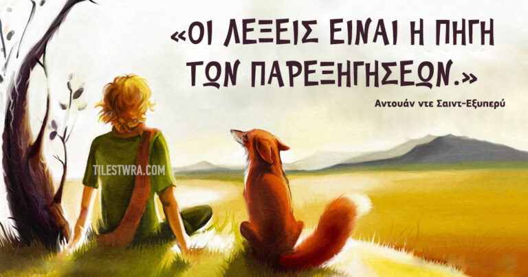 «Οι λέξεις είναι η πηγή των παρεξηγήσεων.»