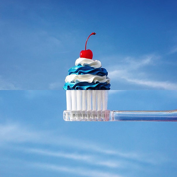 cupcake + οδοντόβουρτσα