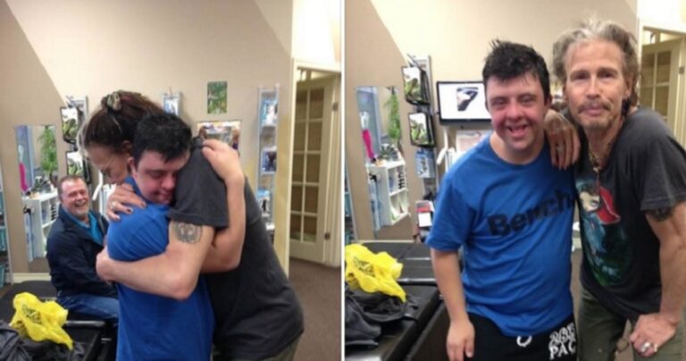 Ένα αγόρι με Σύνδρομο Down πλησιάζει έναν ροκ σταρ. Η αντίδρασή του είναι συγκινητική.