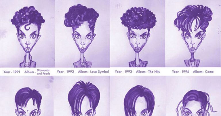 Όλα τα θρυλικά χτενίσματα του Prince από το 1978 έως το 2013.
