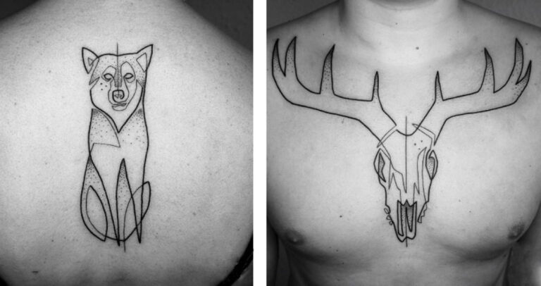 54 εκλεπτυσμένα τατουάζ-μονοκονδυλιά που είναι μικρά έργα τέχνης