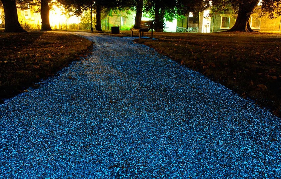 Ambient-Glow-Technology-UV-powered-surface-lights-pathways-at-night