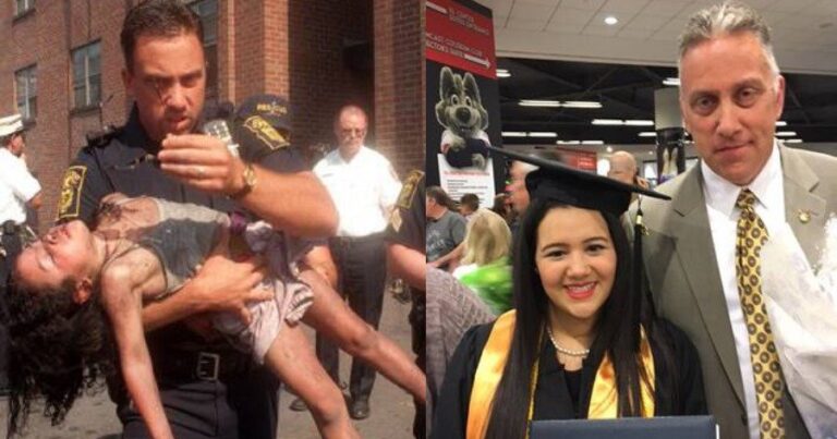 Την έσωσε από τις φλόγες όταν ήταν 5 ετών και 20 χρόνια αργότερα την καμαρώνει στην αποφοίτηση της