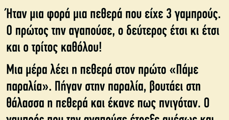Ήταν μια φορά μια πεθερά που είχε 3 γαμπρούς