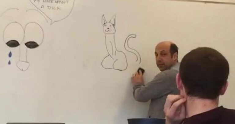 Έκανε φάρσα στο καθηγητή με ένα αηδιαστικό σχέδιο στο πίνακα από ανεξίτηλο μαρκαδόρο.