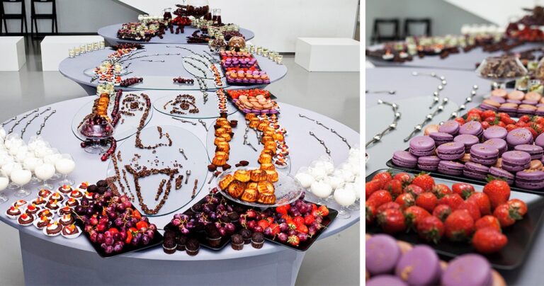 Αυτή η τέχνη φαγητού μπορεί να γίνει αντιληπτή μόνο από μια οπτική γωνία αλλά μπορεί να φαγωθεί από οποιαδήποτε πλευρά.