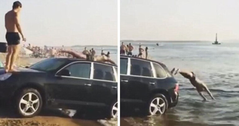 Ρώσοι χρησιμοποιούν μια Porsche Cayenne για νεροτσουλήθρα!