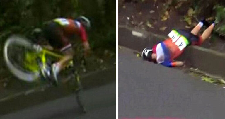Ολλανδή ποδηλάτης τραυματίζεται σοβαρά λίγα μίλια πριν τον τερματισμό για το χρυσό μετάλλιο.
