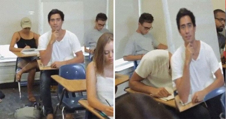 Βρήκε έναν αδιανόητο τρόπο για να κοιμηθεί στο μάθημα και να μην τον καταλάβει κανείς.