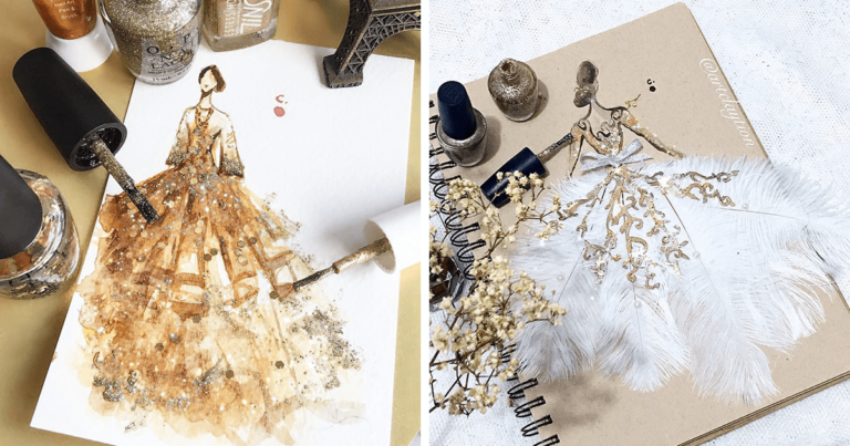 Δημιουργεί εντυπωσιακές ζωγραφιές χρησιμοποιώντας βερνίκια νυχιών.