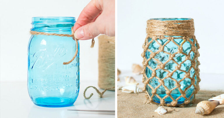 Φτιάξετε μόνοι σας εύκολα ένα υπέροχο πλεκτό βαζάκι.