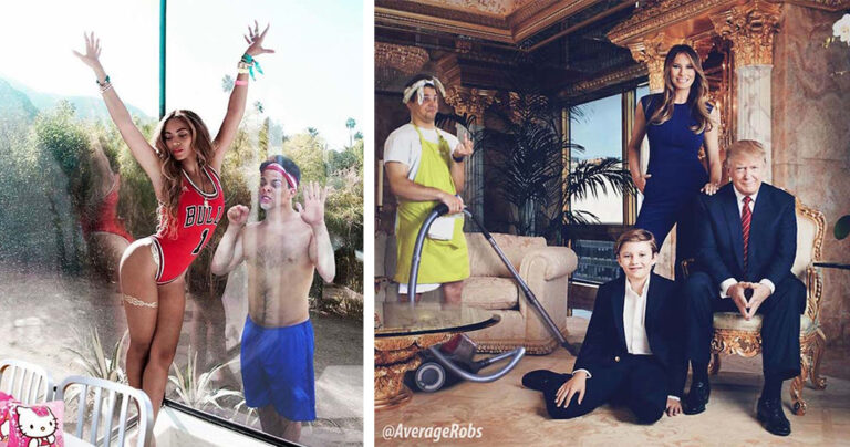 Ξεκαρδιστικός τύπος εισβάλλει σε φωτογραφίες διασήμων με το Photoshop