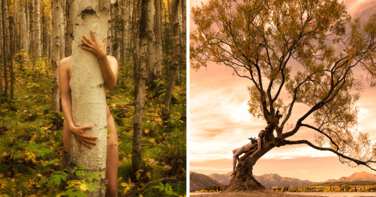 Φωτογραφήθηκε γuμνή μαζί με δέντρα για να δείξει πως οι άνθρωποι είναι μέρος της φύσης.