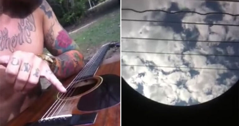 Πώς φαίνεται το παίξιμο του Nothing Else Matters των Metallica από το εσωτερικό μιας κιθάρας