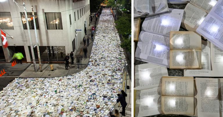 Ένα ποτάμι από 10.000 φωτισμένα βιβλία πλημμύρισε τους δρόμους του Τορόντο στο Καναδά.
