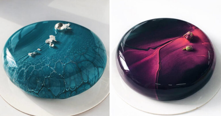 Ζαχαροπλάστης δημιουργεί γλασαρισμένες τούρτες που αστράφτουν στην κυριολεξία