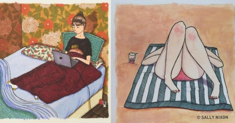 15 σκίτσα που μας φανερώνουν τη συμπεριφορά των γυναικών όταν κανείς δεν κοιτά