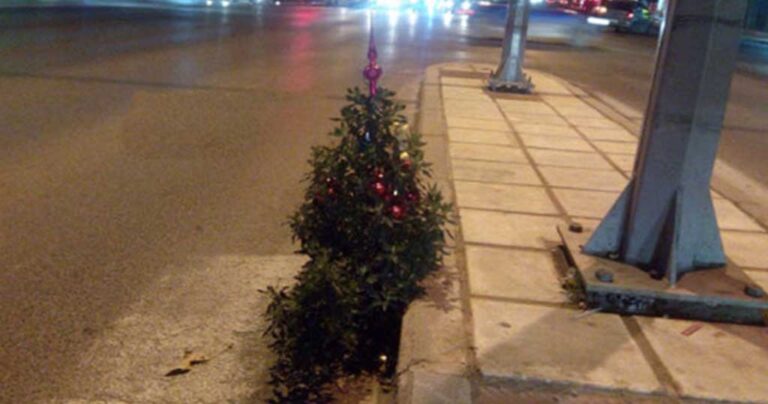 Στόλισαν στη Θεσσαλονίκη δέντρο στο πιο περίεργο σημείο.