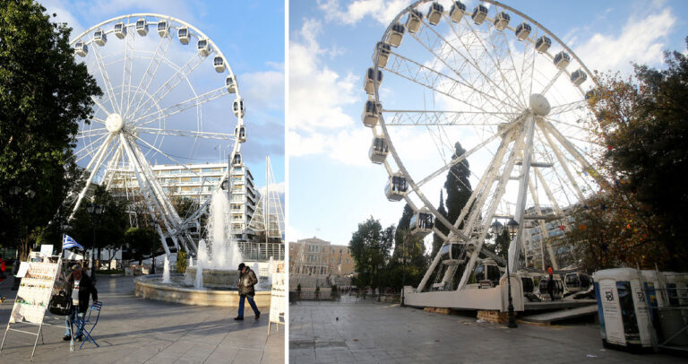 Έτοιμη η τεράστια ρόδα στο Σύνταγμα που θα είναι δωρεάν για όλους.