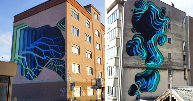Καλλιτέχνης του δρόμου μετατρέπει βαρετά κτίρια σε εντυπωσιακές οφθαλμαπάτες.