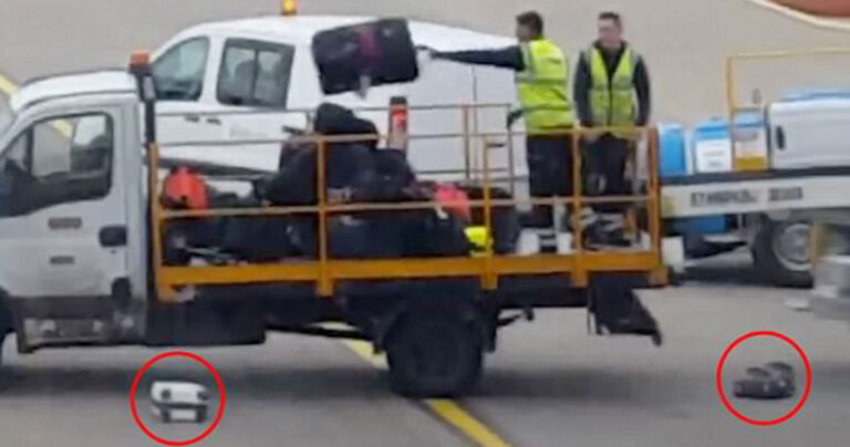 Υπάλληλοι γνωστής αεροπορικής πετούν αποσκευές σαν να είναι σκουπίδια