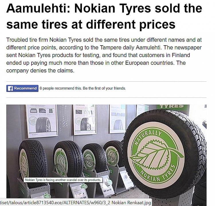 nokian tyres scandal