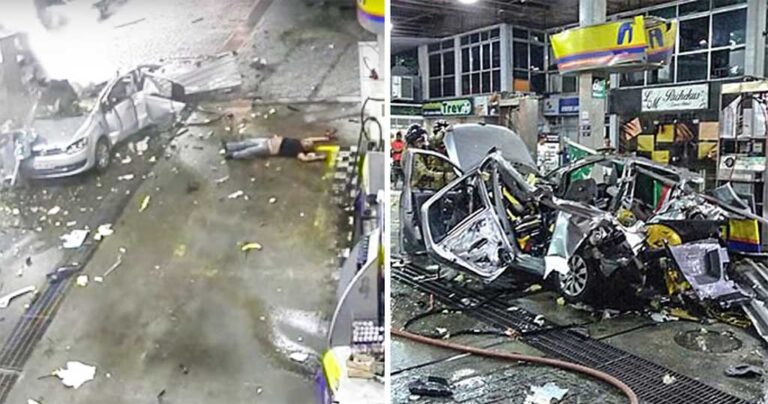 Η στιγμή που αντλία σε βενζινάδικο εκρήγνυται – Καταστρέφει αυτοκίνητο και καίει τον οδηγό