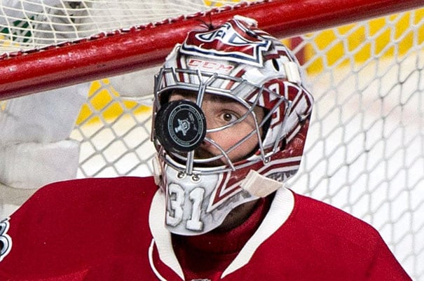 Goaltender Carey Price Keeps A Close Eye On The Puck