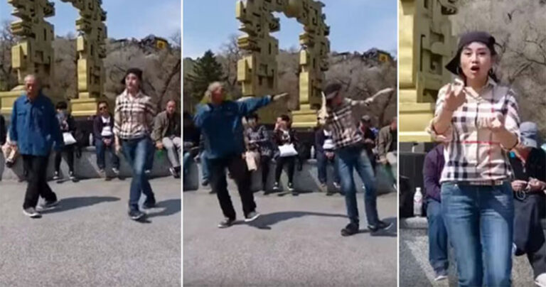 Οι χορευτικές κινήσεις ενός Κινέζου παππού τραβούν τα βλέματα όλων των περαστικών