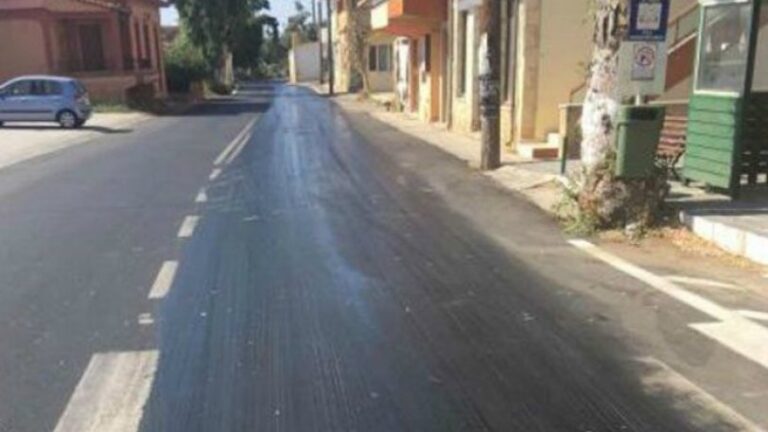 Έλιωσαν οι δρόμοι στην Κρήτη από την πολύ ζέστη