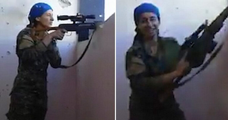 Γυναίκα ελεύθερος σκοπευτής γελάει μετά από σφαίρα που πέρασε ξυστά από το κεφάλι της