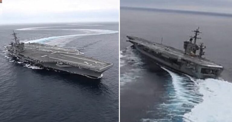 Αεροπλανοφόρο εντυπωσιάζει με την ευκολία που μπορεί να στρίψει