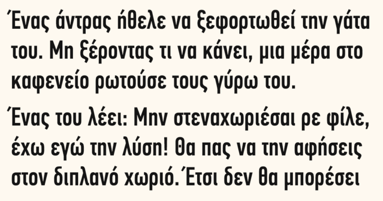 Ένας άντρας ήθελε να ξεφορτωθεί την γάτα του
