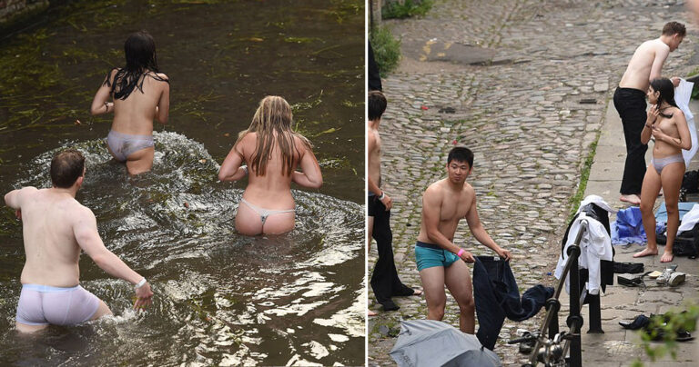 Φοιτητές του Κέιμπριτζ τα πέταξαν για να γιορτάσουν το τέλος των εξετάσεων