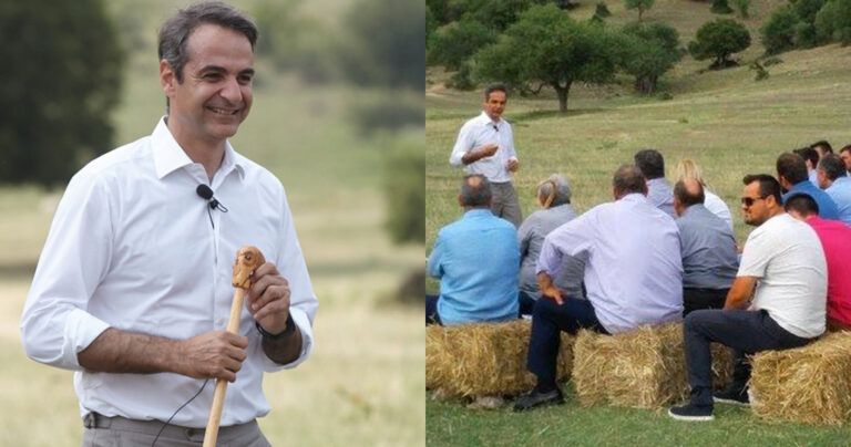 ΝΔ: Γκλίτσες, σανό, και προβολείς σε θεσσαλικό φόντο