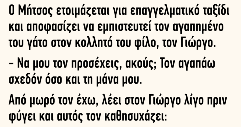 Ο Μήτσος ετοιμάζεται για επαγγελματικό ταξίδι