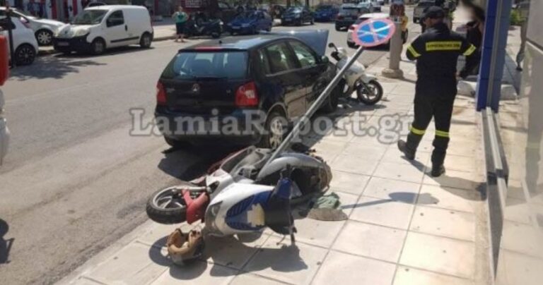 Μάνα στη Λαμία τράκαρε την κόρη της και παρέσυρε τρία μηχανάκια