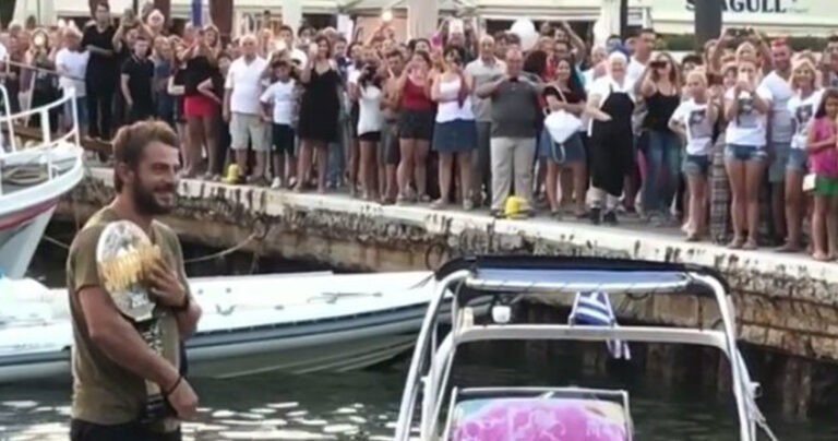 Υποδέχτηκαν τον Γιώργο Αγγελόπουλο σαν ήρωα στην Σκιάθο