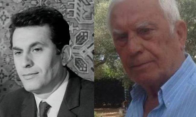 O Νίκος Ξανθόπουλος ποζάρει στα 83 του με τον εγγονό του Νικόλα