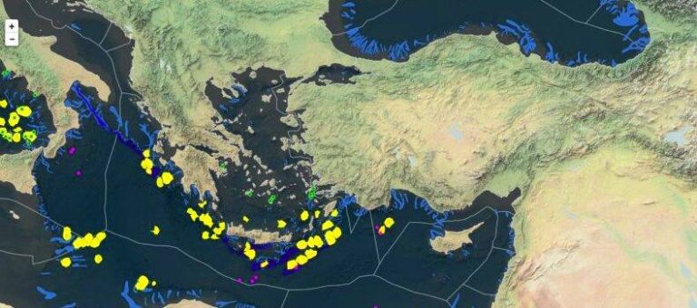 O χάρτης με τα κοιτάσματα υδρογονανθράκων και ορυκτών στην ελληνική ΑΟΖ