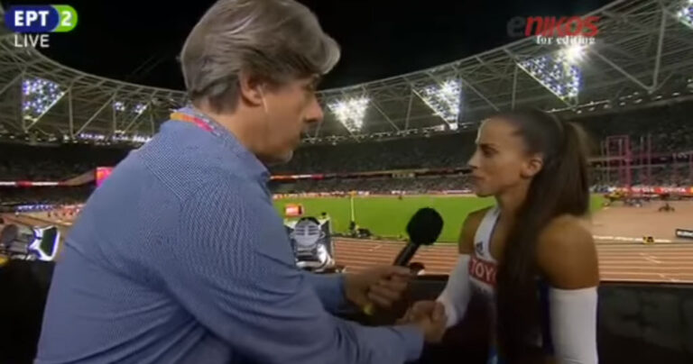 H αθλήτρια του στίβου Ειρήνη Βασιλείου λιποθύμησε ζωντανά στην κάμερα