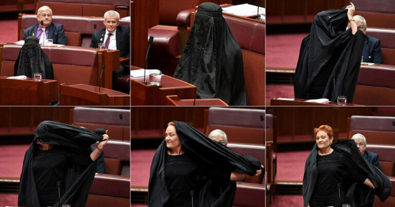 Σάλος στην Αυστραλία: Η ακροδεξιά Πολίν Χάνσον με μπούρκα στη Βουλή